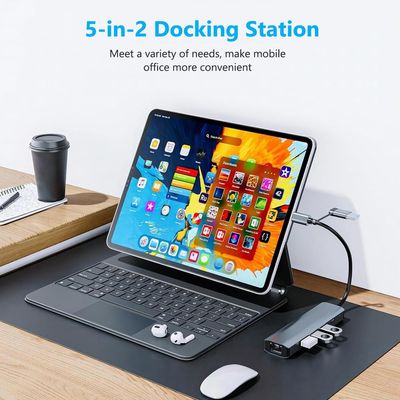 Imagen 2 del producto Hub Dock Adaptador USB-C USB-A Hdmi 5 en 2 Compatible Con Mac y PC