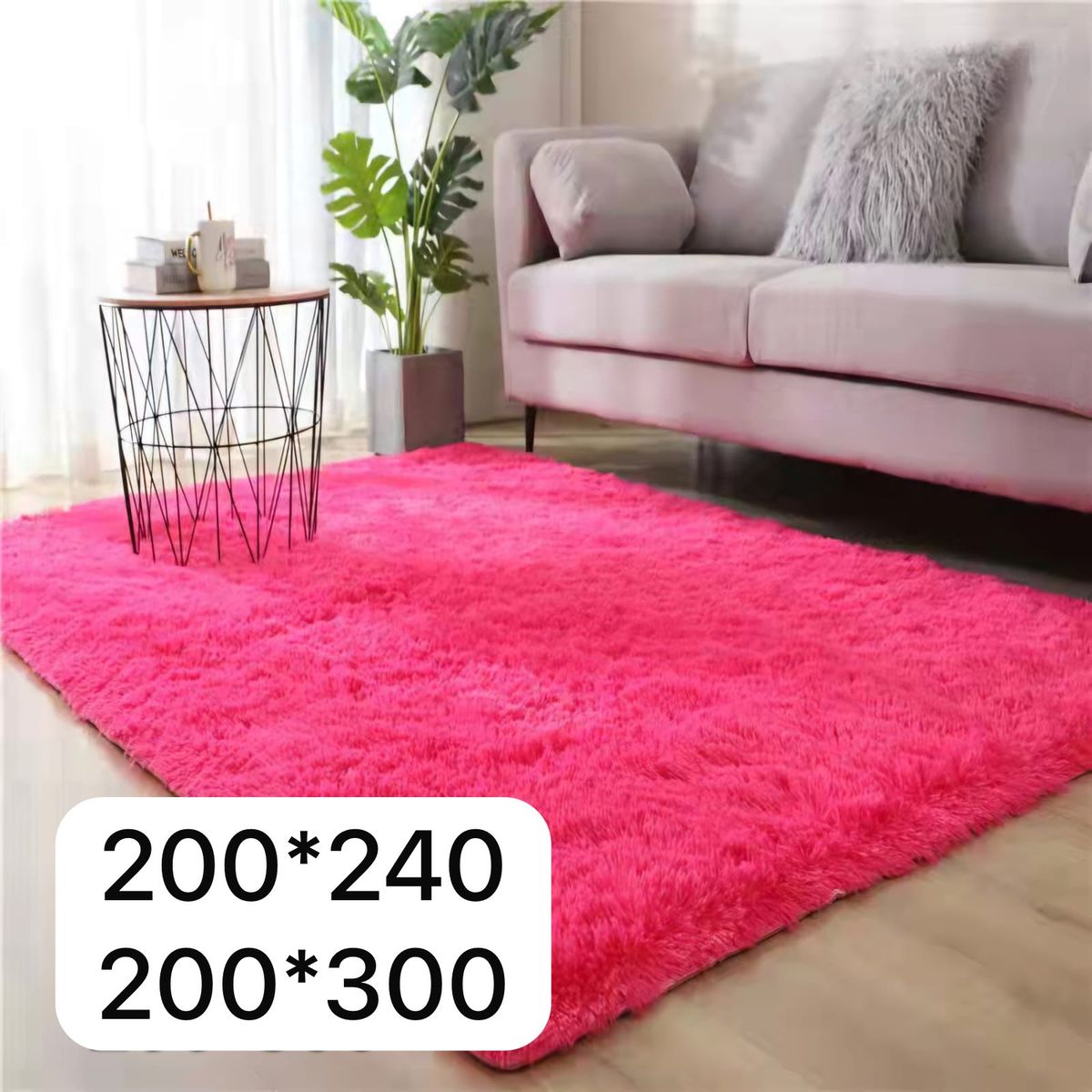 GENERICO - alfombra tipo shagy peluda con antideslizante