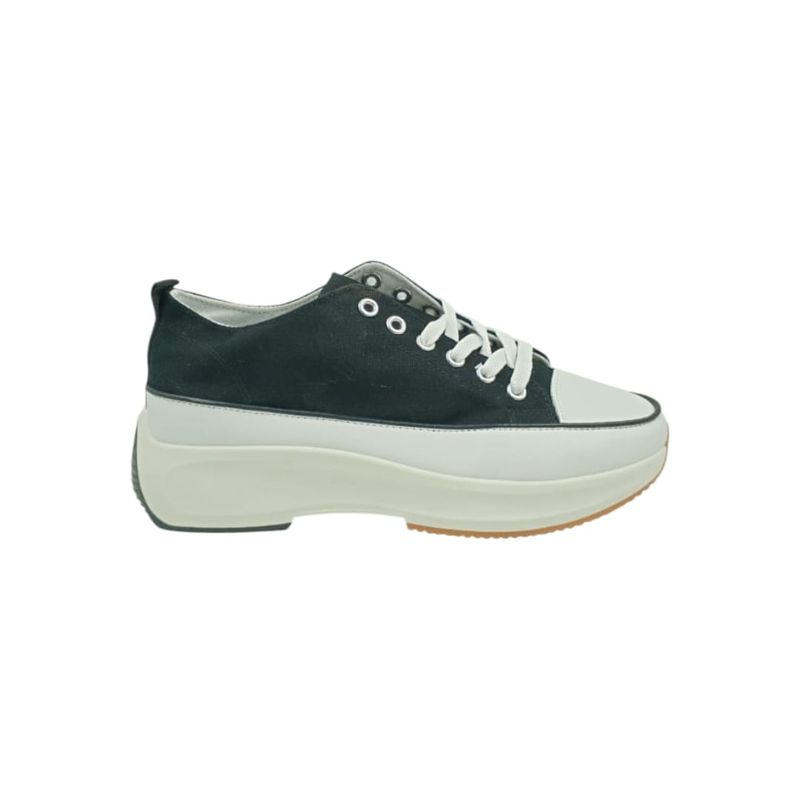 HERIEL - Zapatilla Negra Textil Mujer.