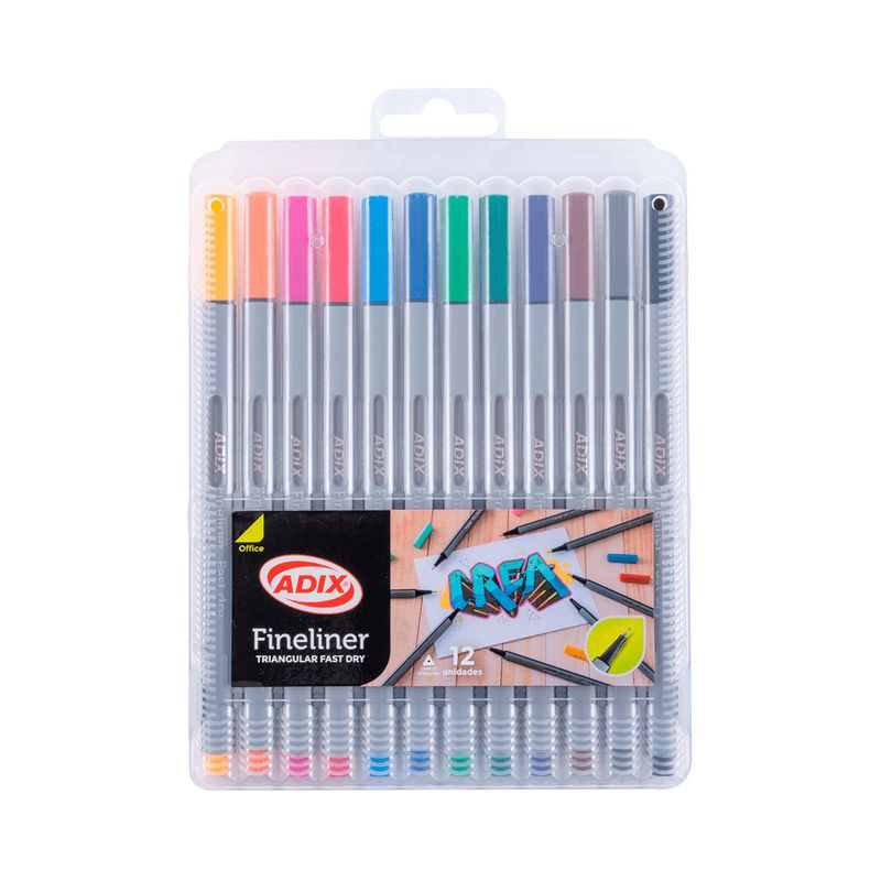 ADIX - LAPIZ FIBRA ADIX 0.4 ESTUCHE DE 12 COLORES