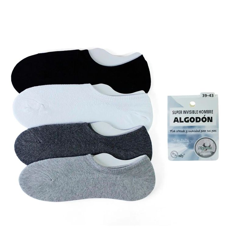GARSIL - Calcetas Tobillera Invisible Algodón Sin Costuras Para Hombre - Docena_.