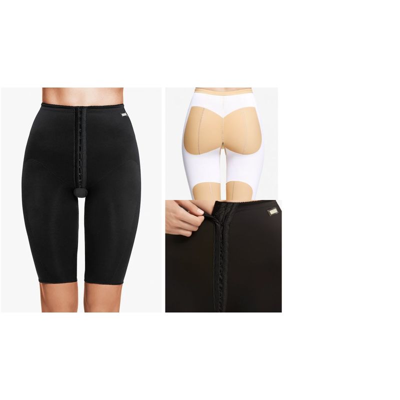 GENERICO - Faja por encima de rodilla abdomen/ gluteos/muslos con refuerzo,  (negro)T S
