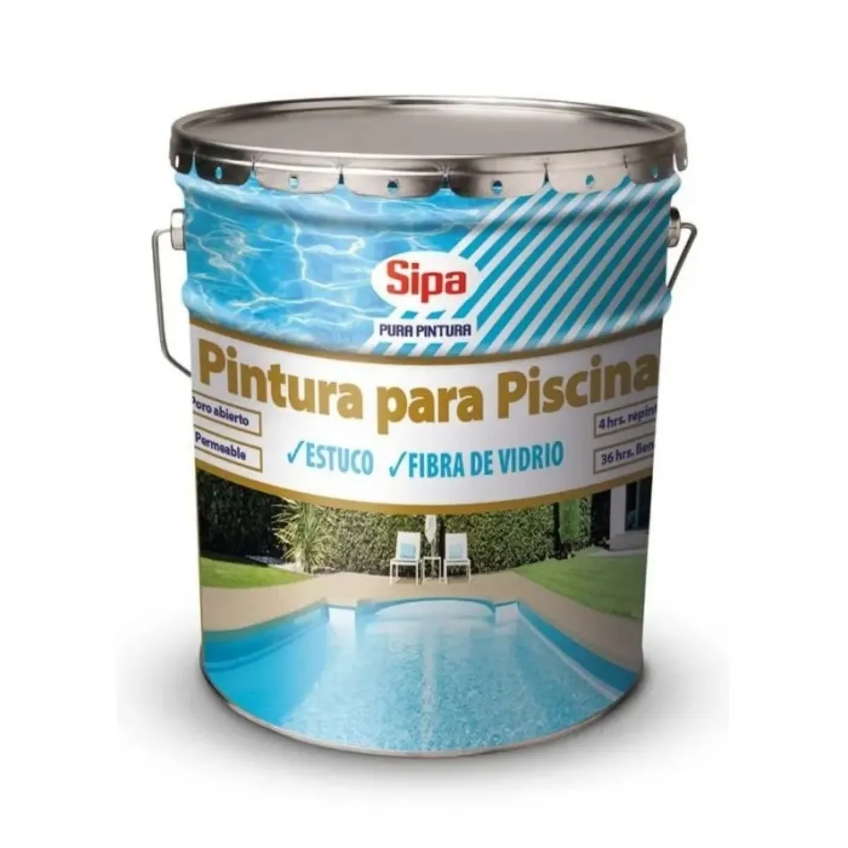SIPA - PINTURA PISCINA 1 TINETA CELESTE CAUCHO CLORADO SIPA-MIMBRAL