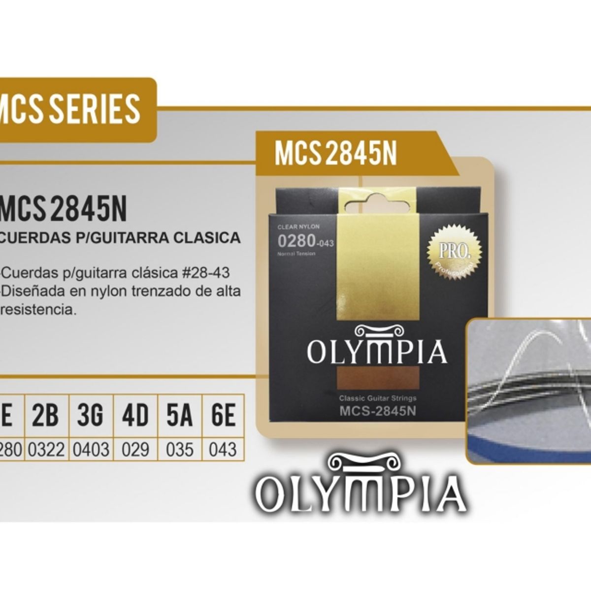 OLYMPIA - CUERDA GUITARRA CLASICA MCS 2845N Olympia
