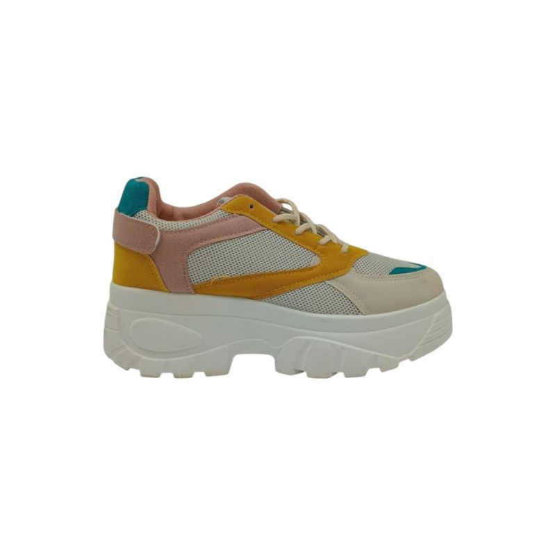 HERIEL - Zapatilla Rosa Plataforma Mujer.