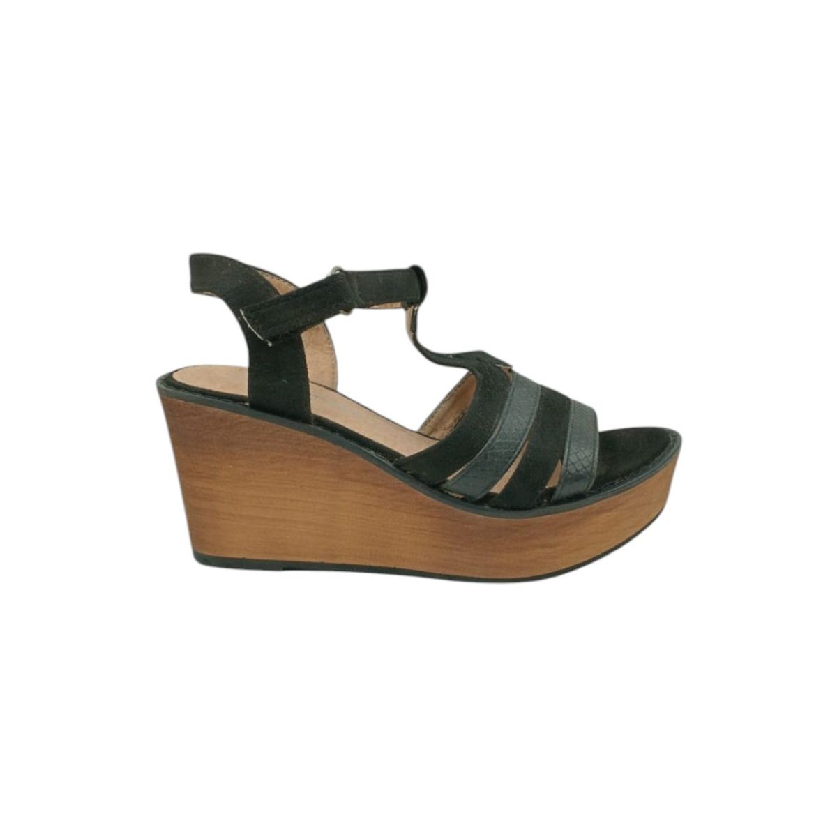 HERIEL - Sandalia Negra Taco Mujer