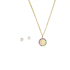 JOYAS MONTERO - Conjunto San Benito Colores Gold Con Micro Circones