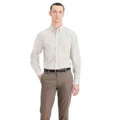 DOCKERS - Camisa Hombre Stain Defender Classic Fit Blanco Raya