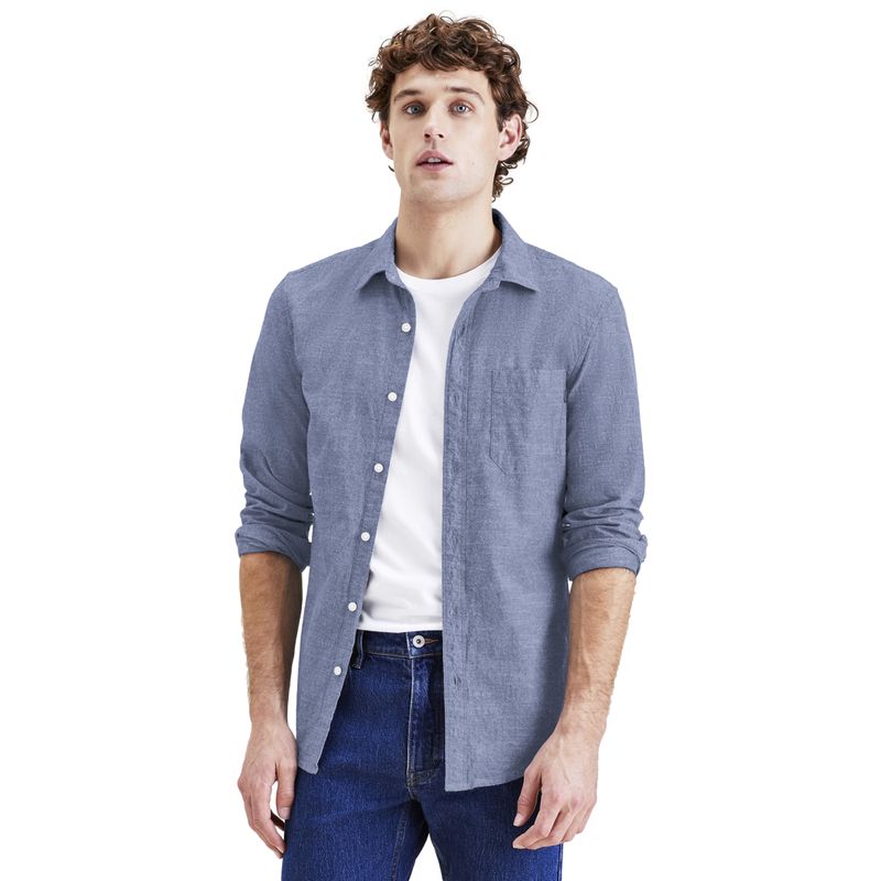 DOCKERS - Camisa Hombre Button Up Slim Fit Azul Dockers