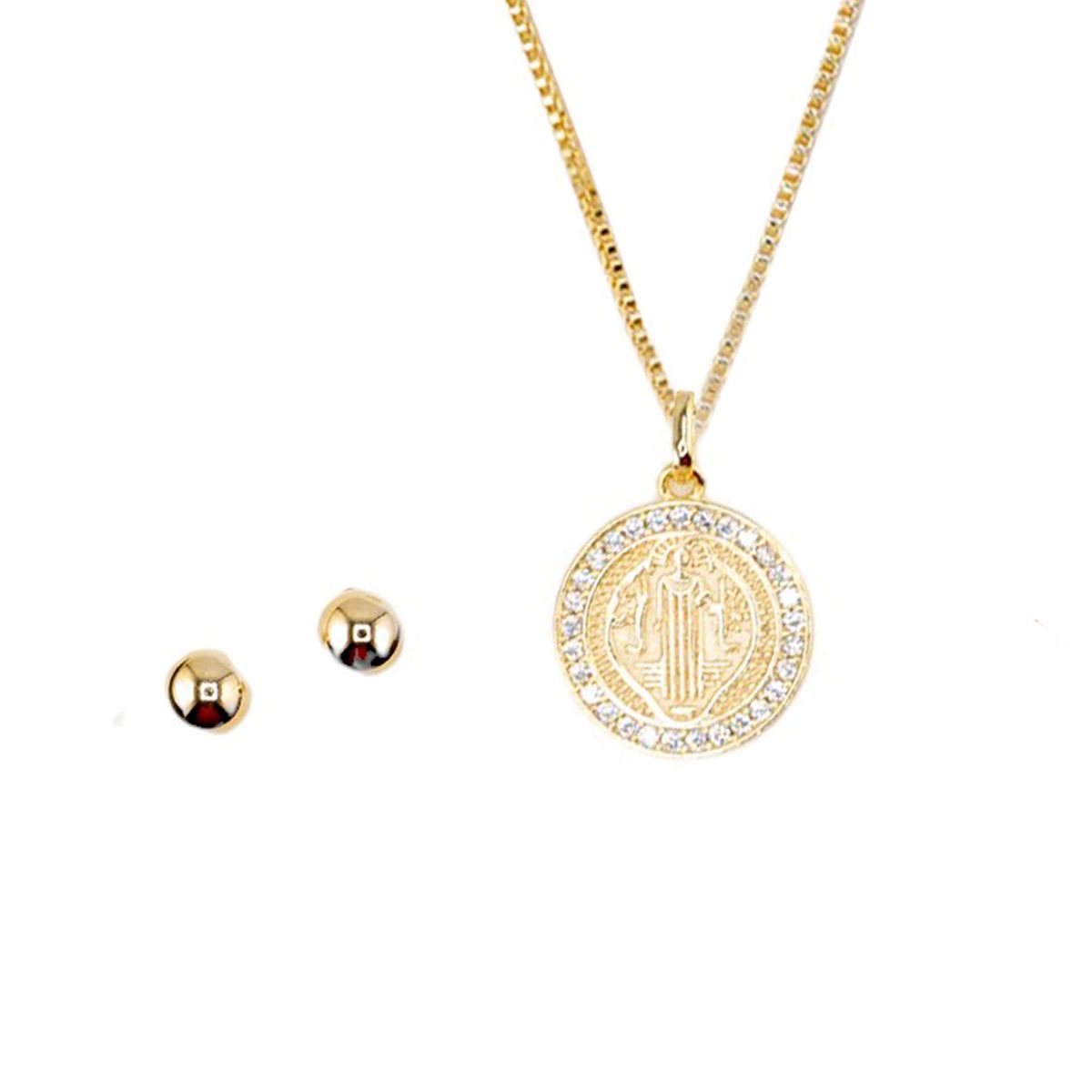 JOYAS MONTERO - Conjunto San Benito Gold Con Micro Circones