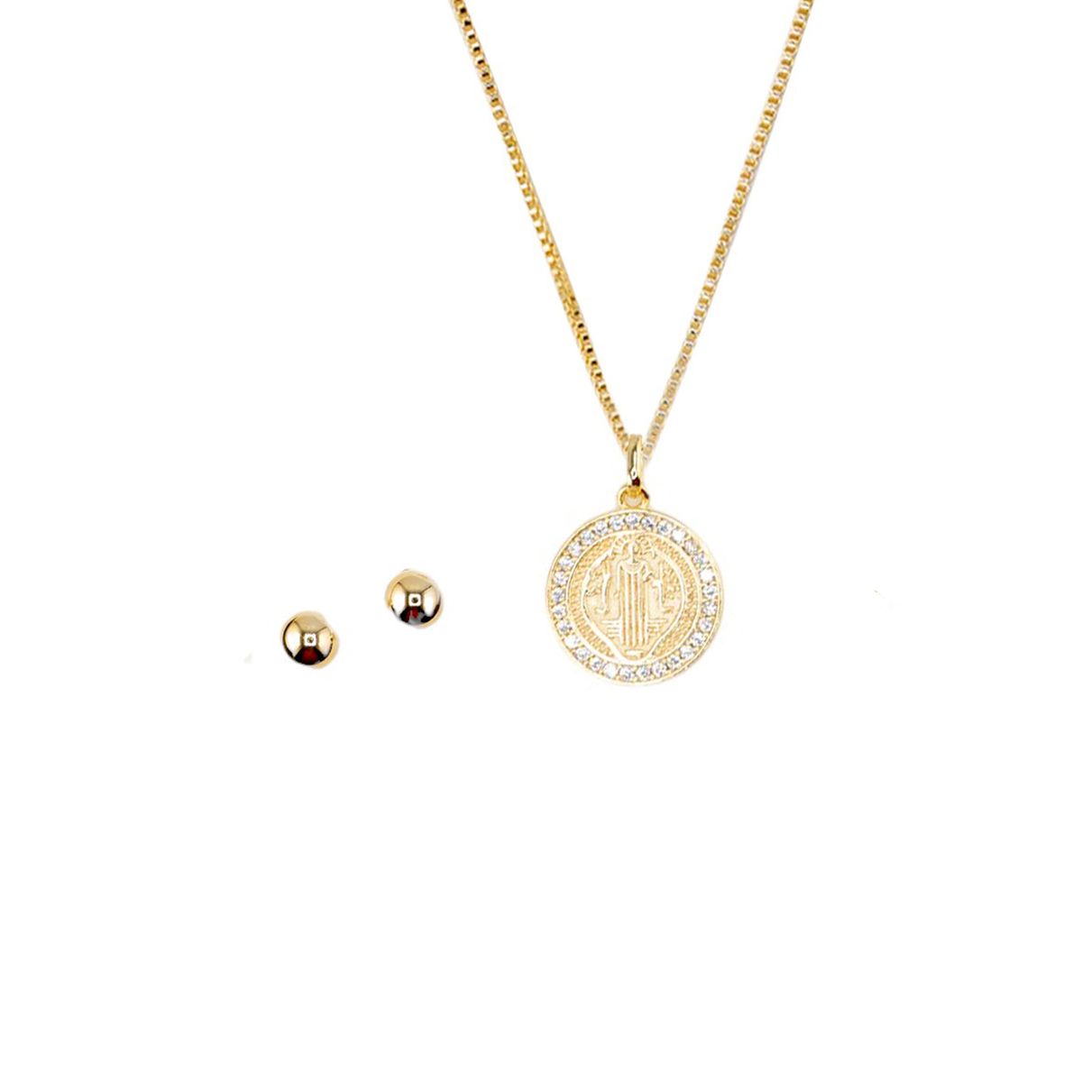 JOYAS MONTERO - Conjunto San Benito Gold Con Micro Circones