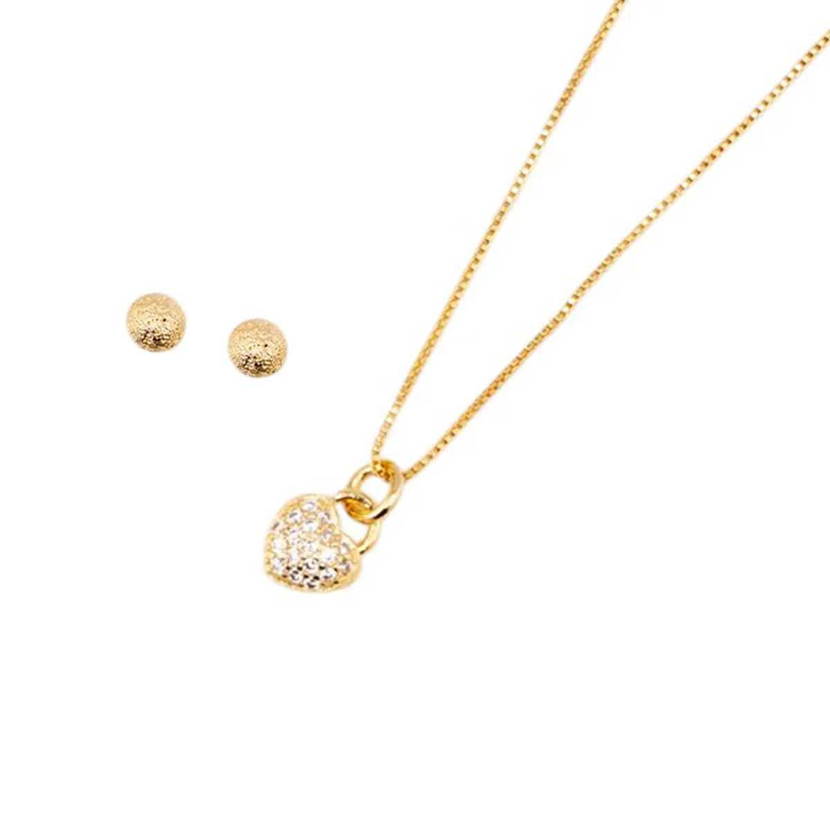 JOYAS MONTERO - Conjunto Lila Gold Baño de Oro Con Micro Circones