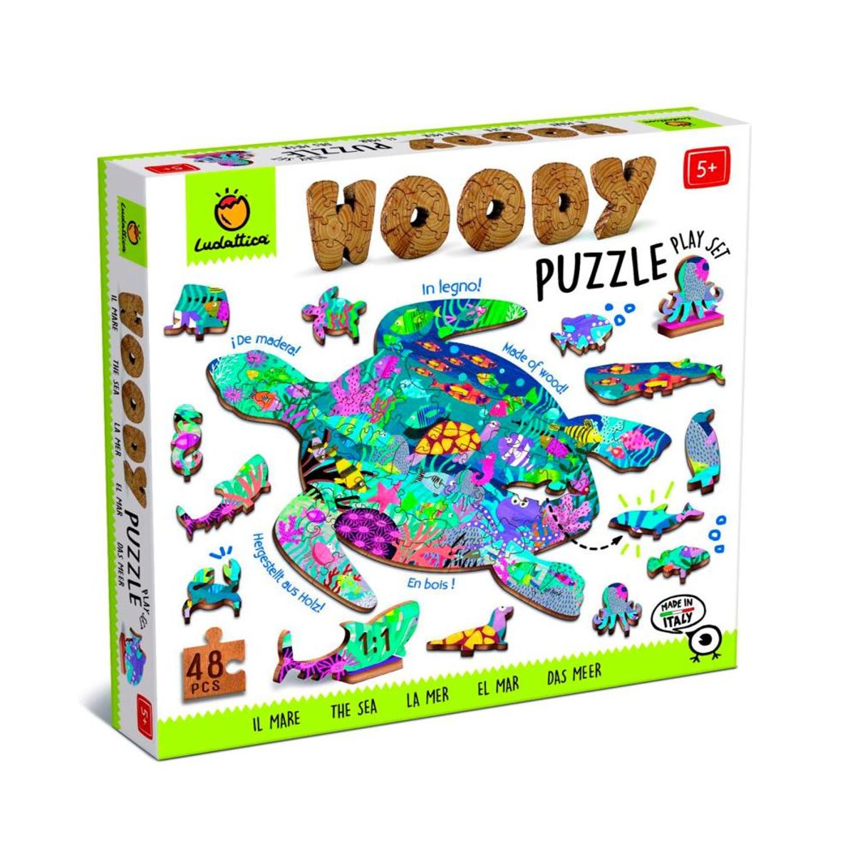 LUDATTICA - Puzzle de Madera Oceano 48 Piezas Ludattica
