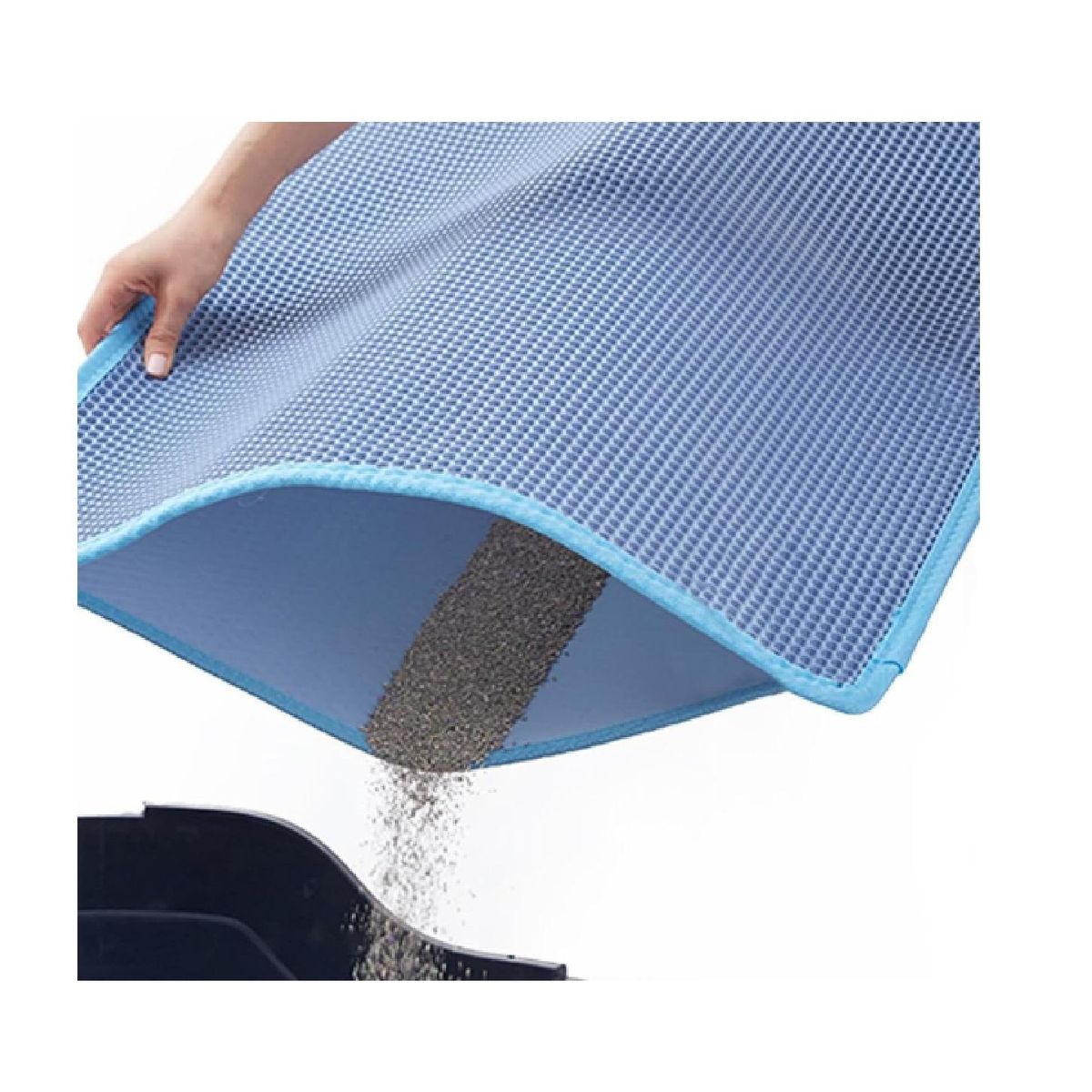 GENERICO - Alfombra Atrapa Arena para Gatos 45x65 cm - Celeste - M
