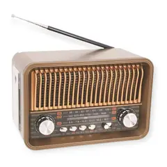 GENERICO - Radio Bluetooth Mp3 Sd Am Fm Vintage Portatil Recargable Usb y Pila