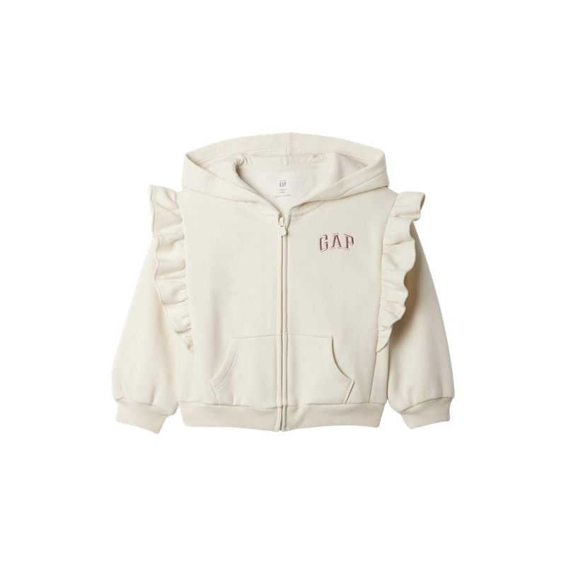 GAP - Polerón Logo Vuelos Con Cierre Niña Blanco