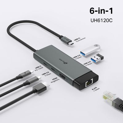 Imagen 2 del producto Hub Usb-c Tp-link 6 En 1 Hdmi 4k60hz+ 1 G Ports + Pd 100w.