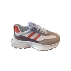 HERIEL - Zapatilla Blanca Gris Plataforma Mujer