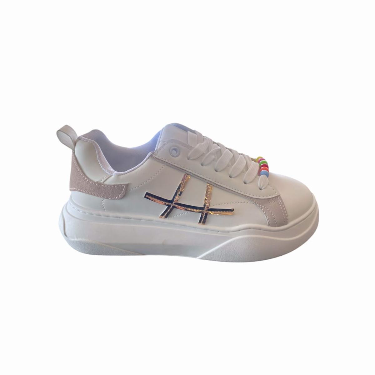 HERIEL - Zapatilla Blanca Plataforma Mujer.