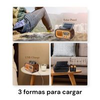 Radio Portatil Solar Mp3 Sd Usb Am Fm Bluetooth Recargable USB y Pila