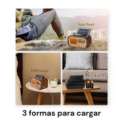 GENERICO - Radio Portatil Solar Mp3 Sd Usb Am Fm Bluetooth Recargable USB y Pila