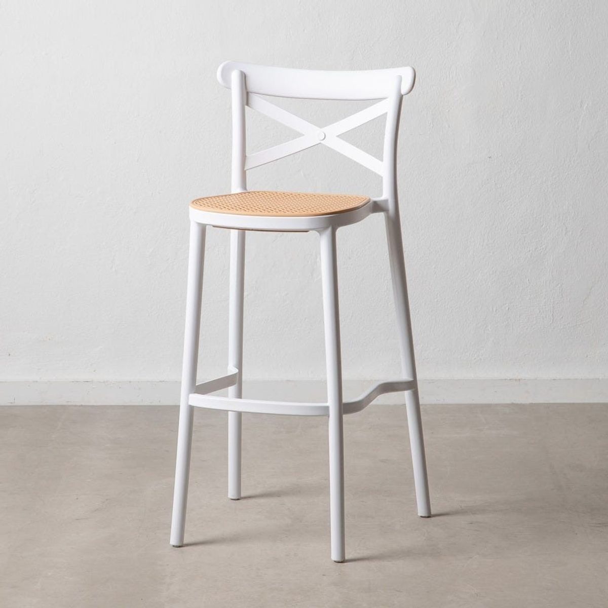 HABITA2 CHILE - Pack 2 Taburete piso de Bar Sena 65 cm Polipropileno - Blanco