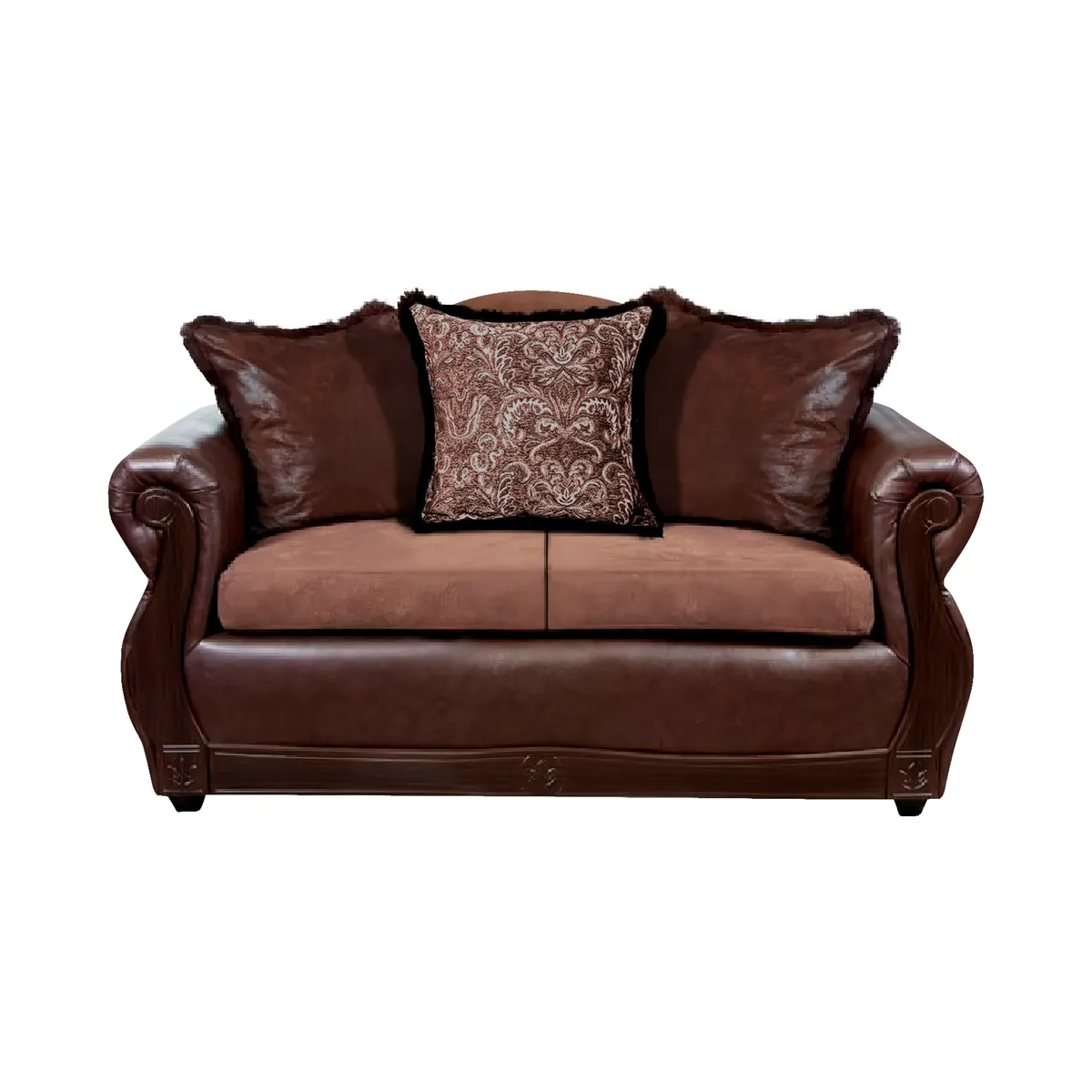 ADONIS LEUDH - Sofá 2 Personas Gran Columbia Mixto IF Café Oscuro Extra Grande