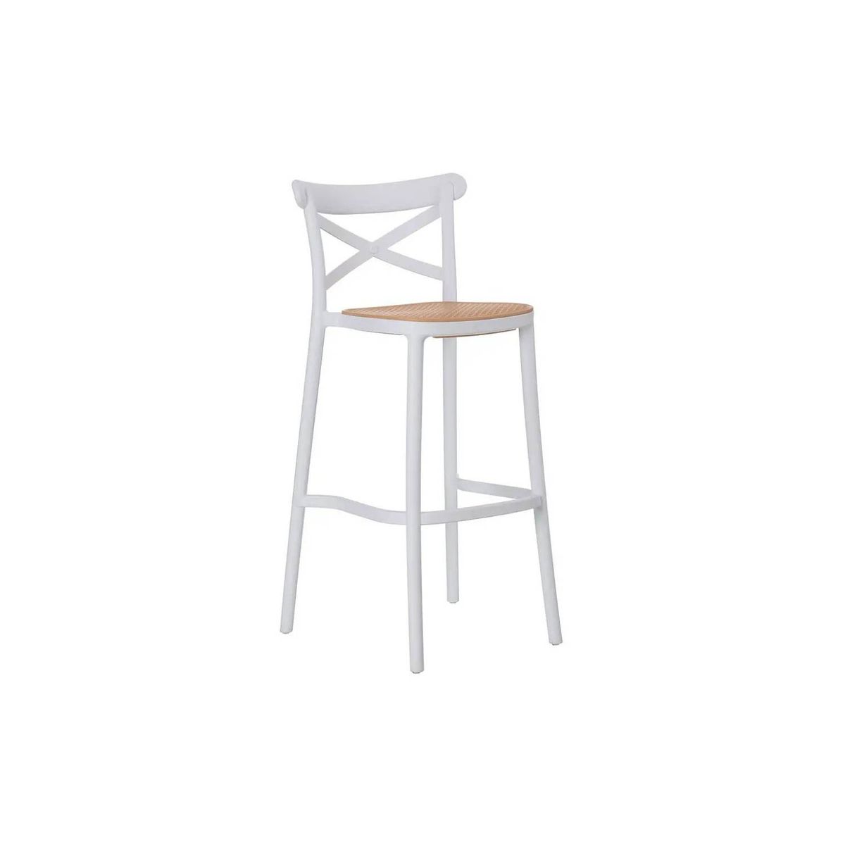 HABITA2 CHILE - Pack 4 Taburete piso de Bar Sena 65 cm Polipropileno - Blanco