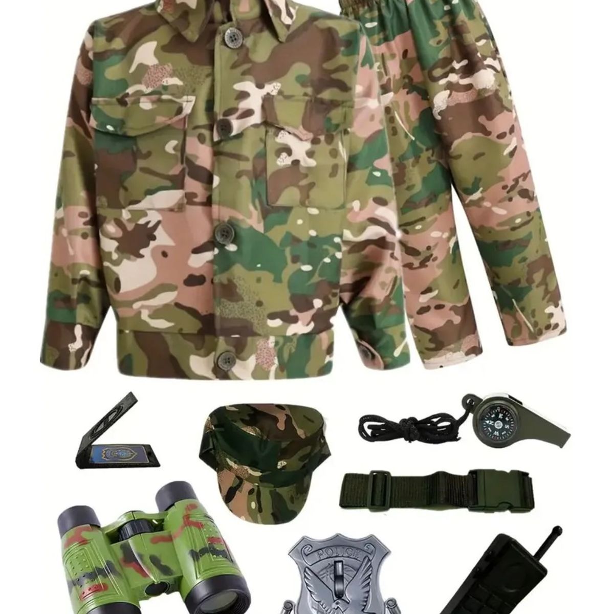 GENERICO - Disfraz Militar Para Niños, Accesorios Incluidos Talla 130