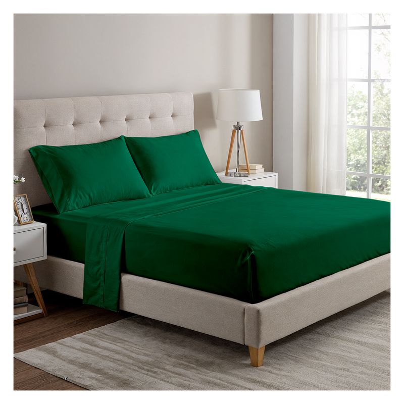 OKAERI - JUEGO DE SABANAS 200 HILOS 2 PLAZAS PREMIUM - Verde - 2 Plazas