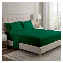 OKAERI - JUEGO DE SABANAS 200 HILOS 2 PLAZAS PREMIUM - Verde - 2 Plazas