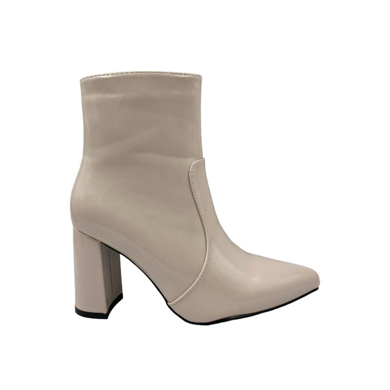 HERIEL - Botín Beige Charol Taco Mujer.