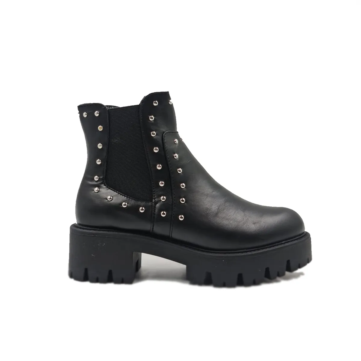 HERIEL - Botín Negro Tachas Mujer.