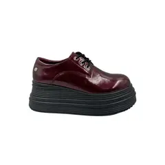 HERIEL - Zapatilla Burdeo Charol Plataforma Mujer