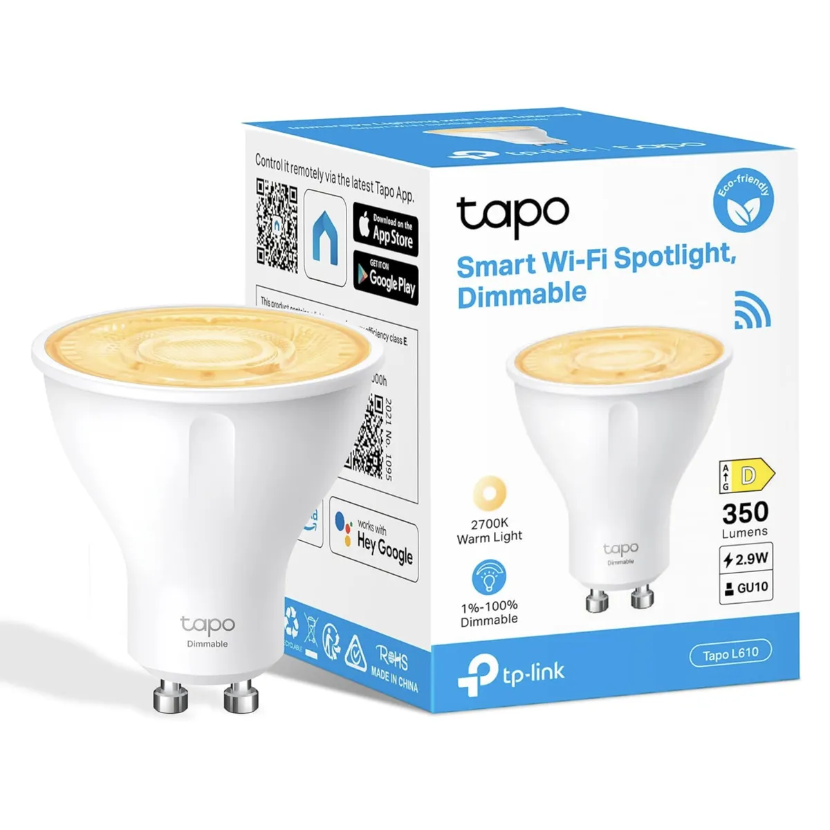 TP LINK - Ampolletas Smart Tp-Link Tapo Luz Calida Gu10 Wi-fi Google Alexa