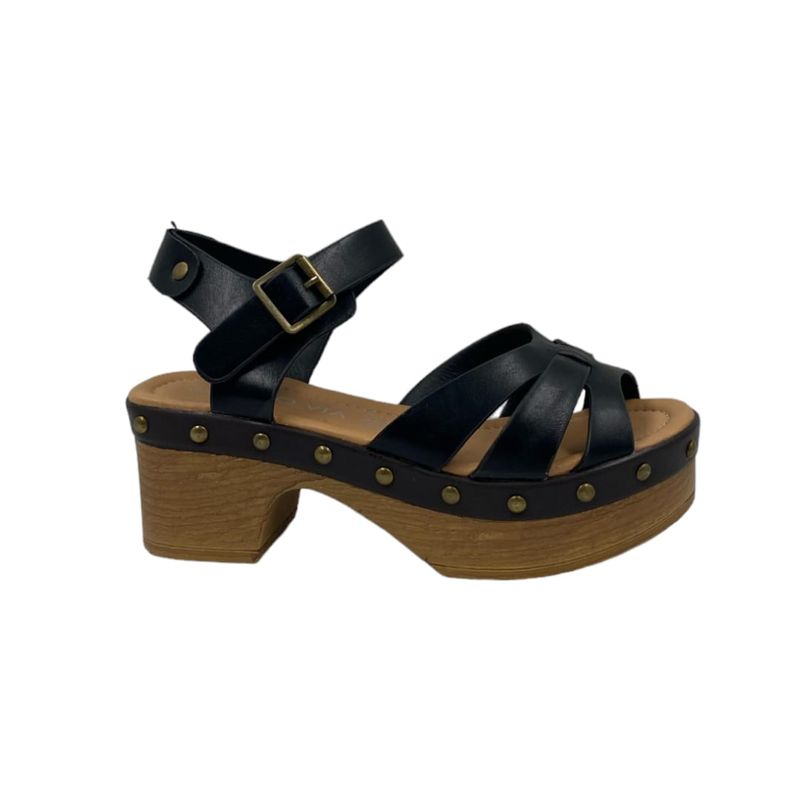 HERIEL - Sandalia Negra Plataforma Mujer