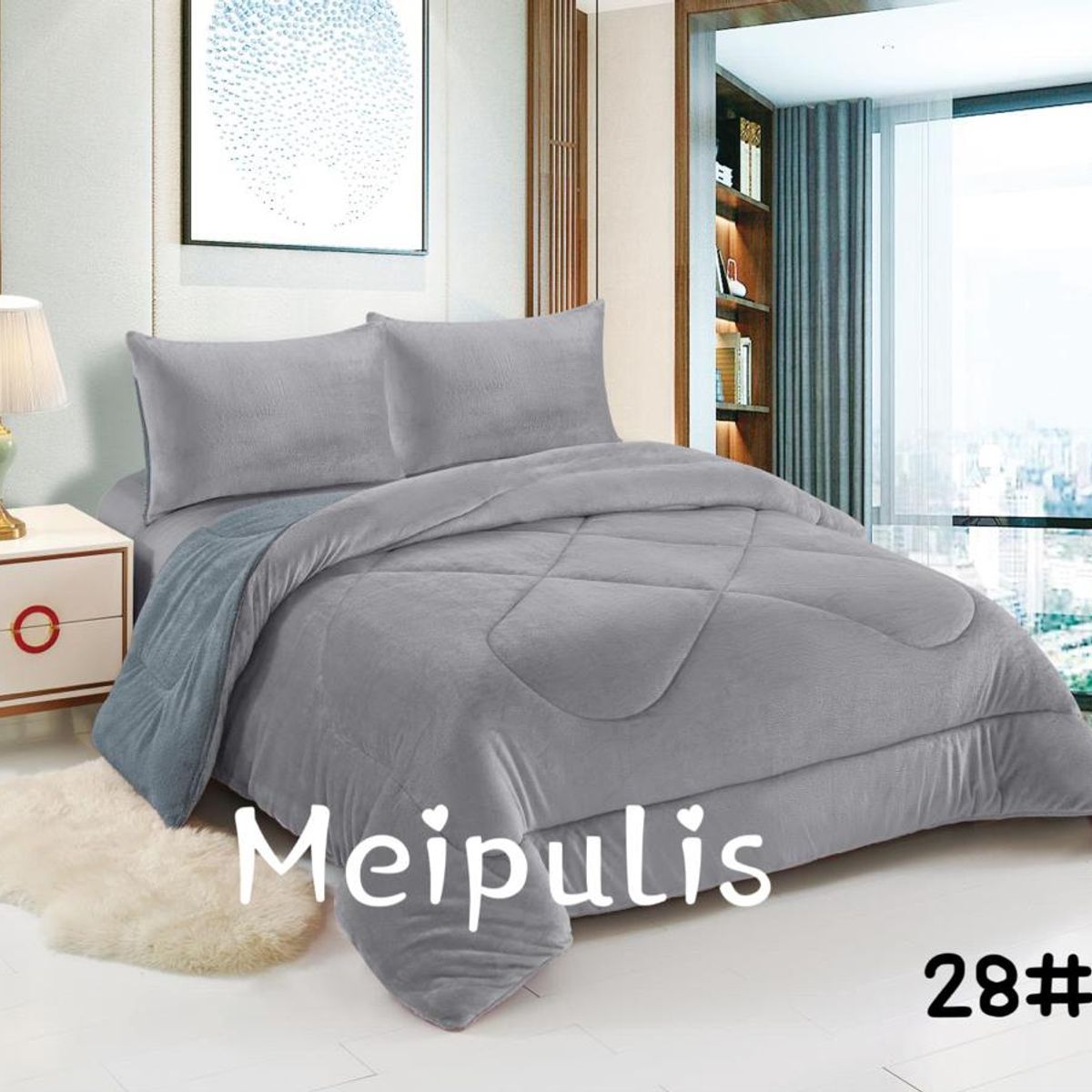 GENERICO - Cobertor de invierno PLUSH con CHIPORRO KING Gris