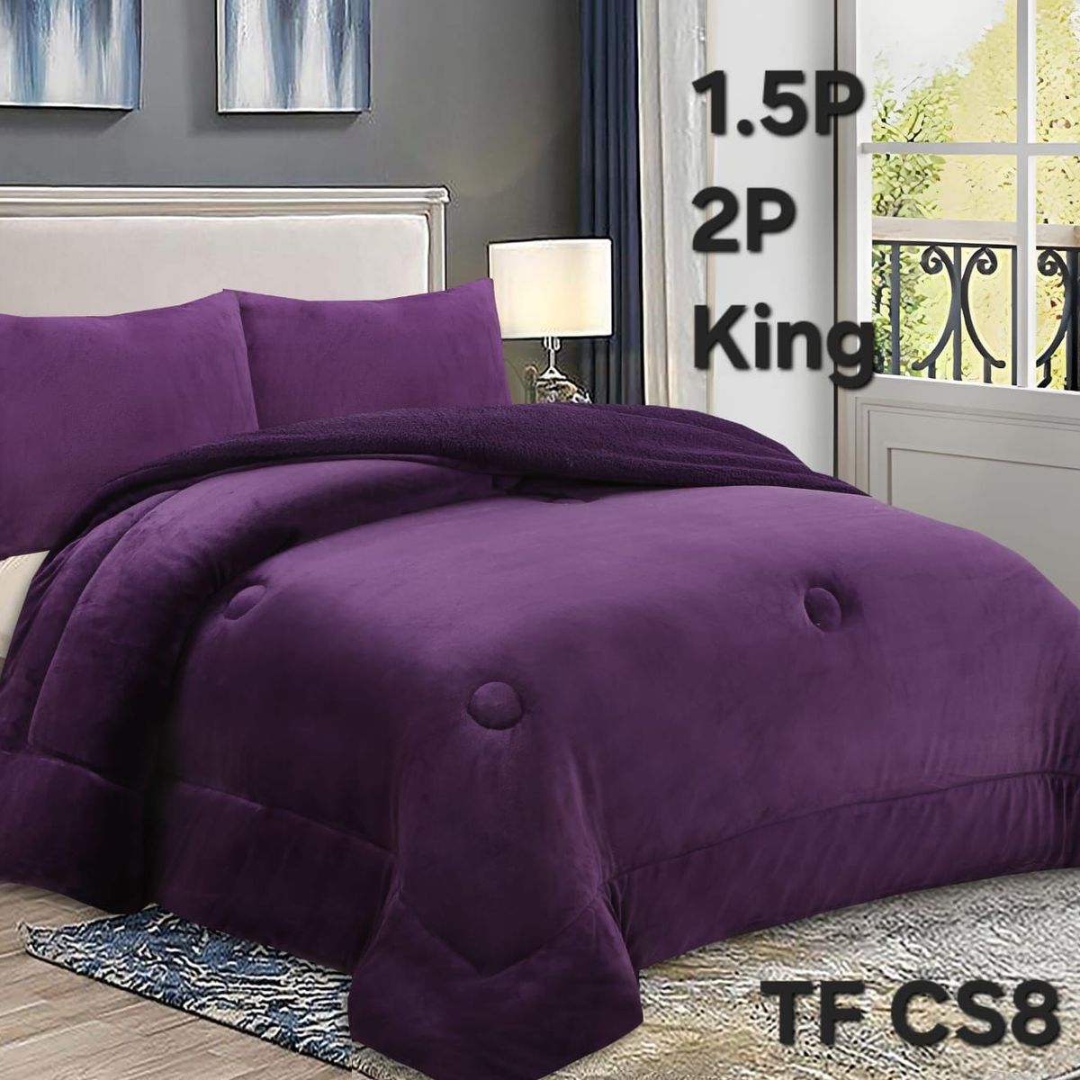 GENERICO - Cobertor de invierno PLUSH con CHIPORRO KING Color Violeta