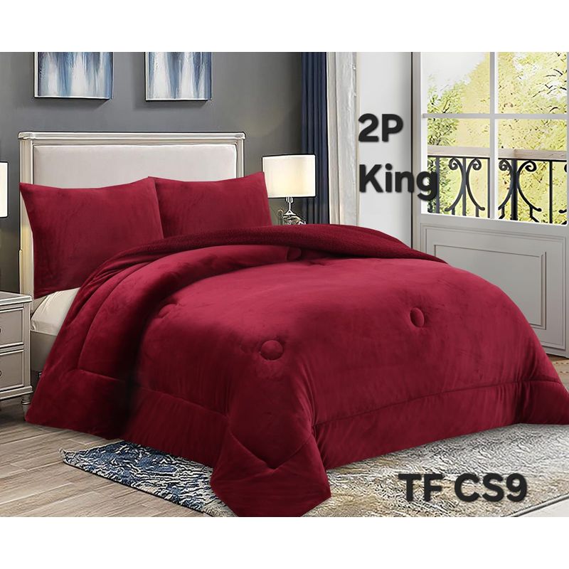GENERICO - Cobertor de invierno PLUSH con CHIPORRO KING Color Burdeo.