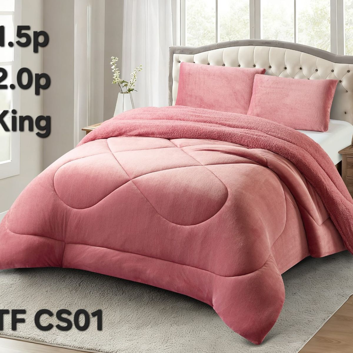 GENERICO - Cobertor de invierno PLUSH con CHIPORRO KING Color Rosa