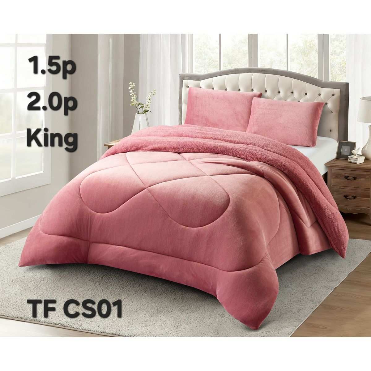 GENERICO - Cobertor de invierno PLUSH con CHIPORRO KING Color Rosa