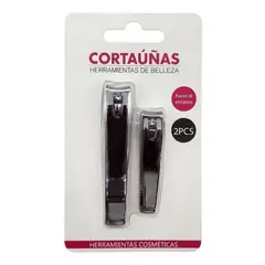 GENERICO - Set 2 Corta Uñas De Acero Inoxidable Grande Y Pequeño