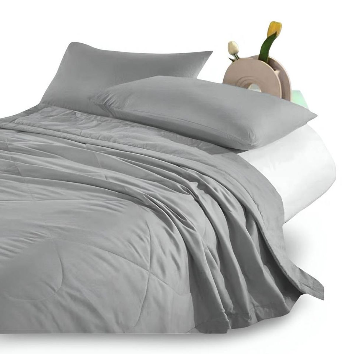 GENERICO - CUBRECAMA EXTRA DELGADO GRIS KING 220X240