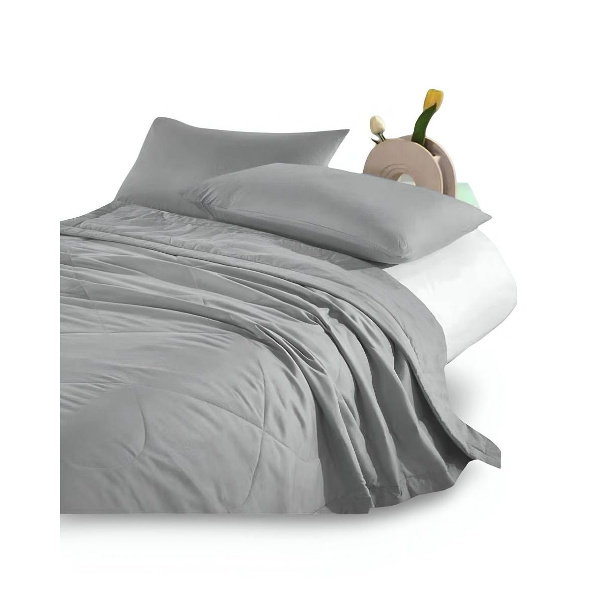 GENERICO - CUBRECAMA EXTRA DELGADO GRIS KING 220X240