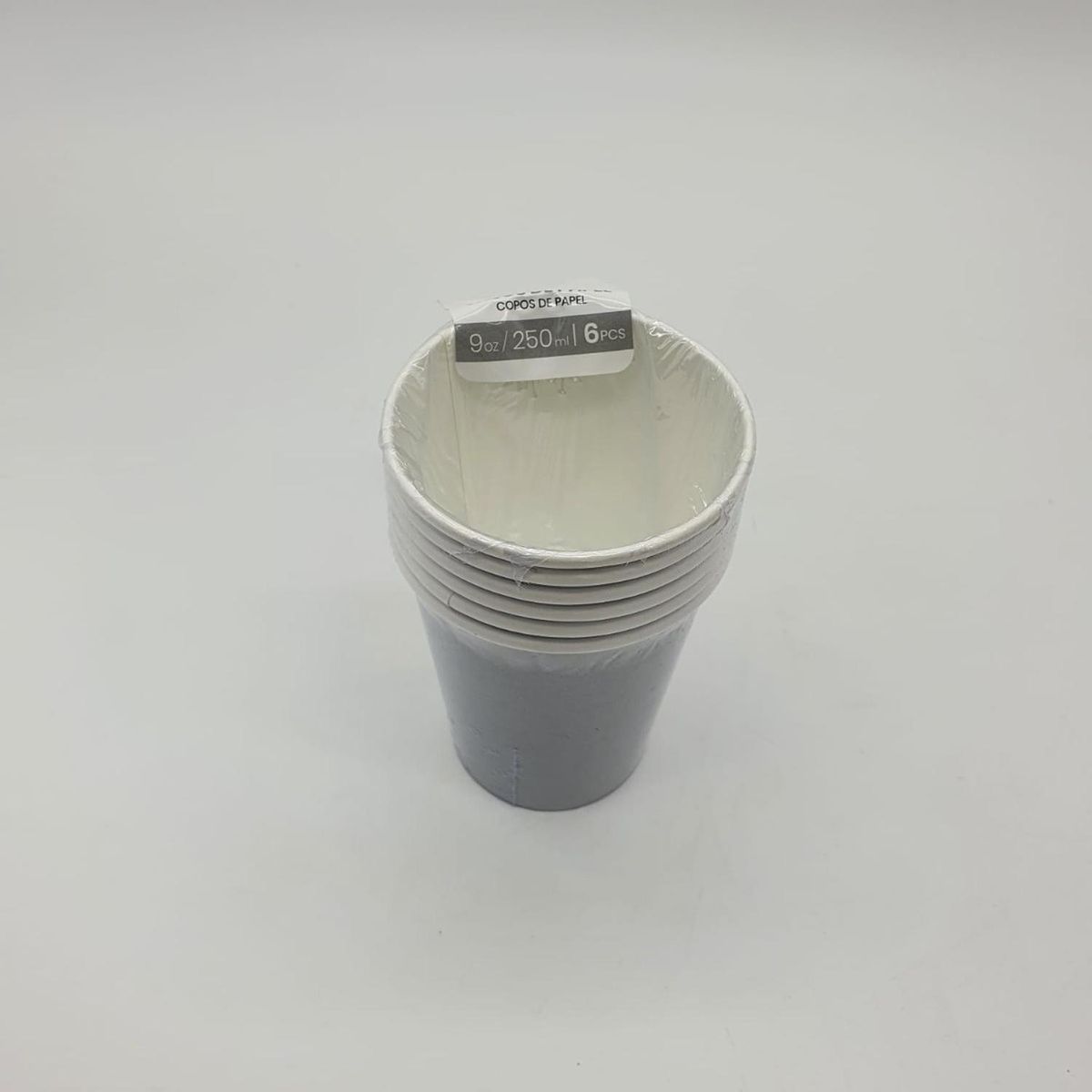 GENERICO - Vasos Cartón 6 Unidades Cumpleaños Fiesta 250ml Ecológico - Plateado