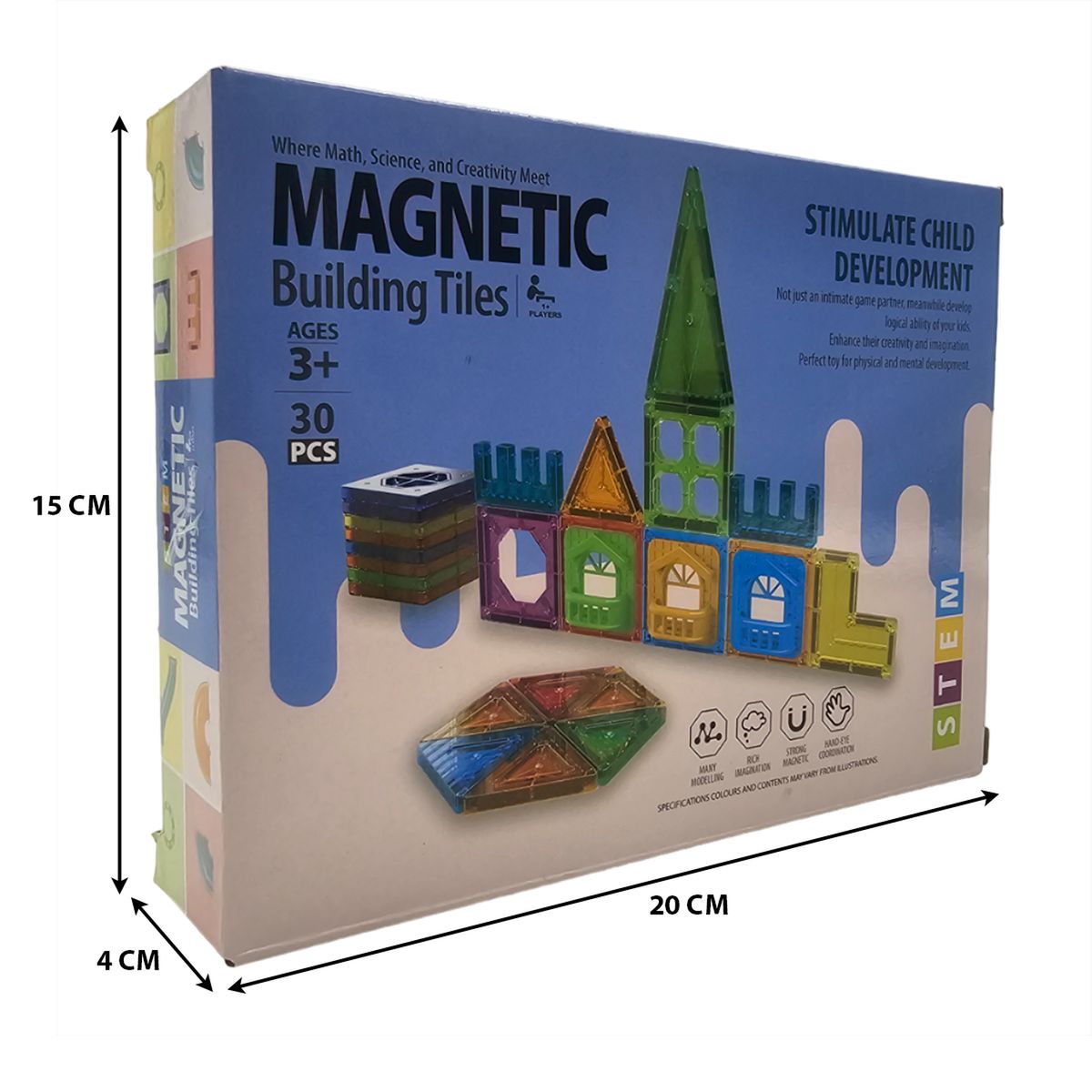 GENERICO - Set De Construccion Magnetico Piezas Magneticas 30 Piezas