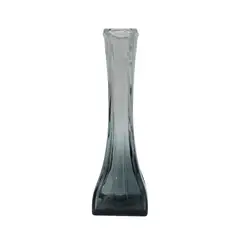 FLIPEREX - Florero Decoratico De Vidrio Transparente Base Oscura Simple