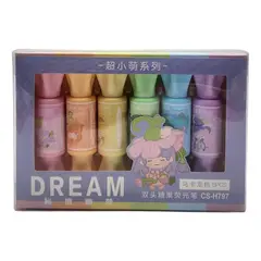 FLIPEREX - Destacadores Diseño Caramelo 6 Colores Doble Punta