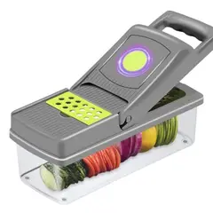 FLIPEREX - Set Picador Cortador De Verduras y Frutas 14 En 1 Rallador