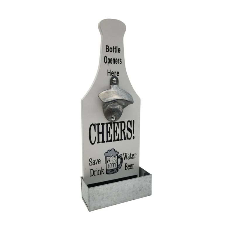 GENERICO - Destapador De Botellas Cerveza De Pared Diseño Bar Terraza - Blanco